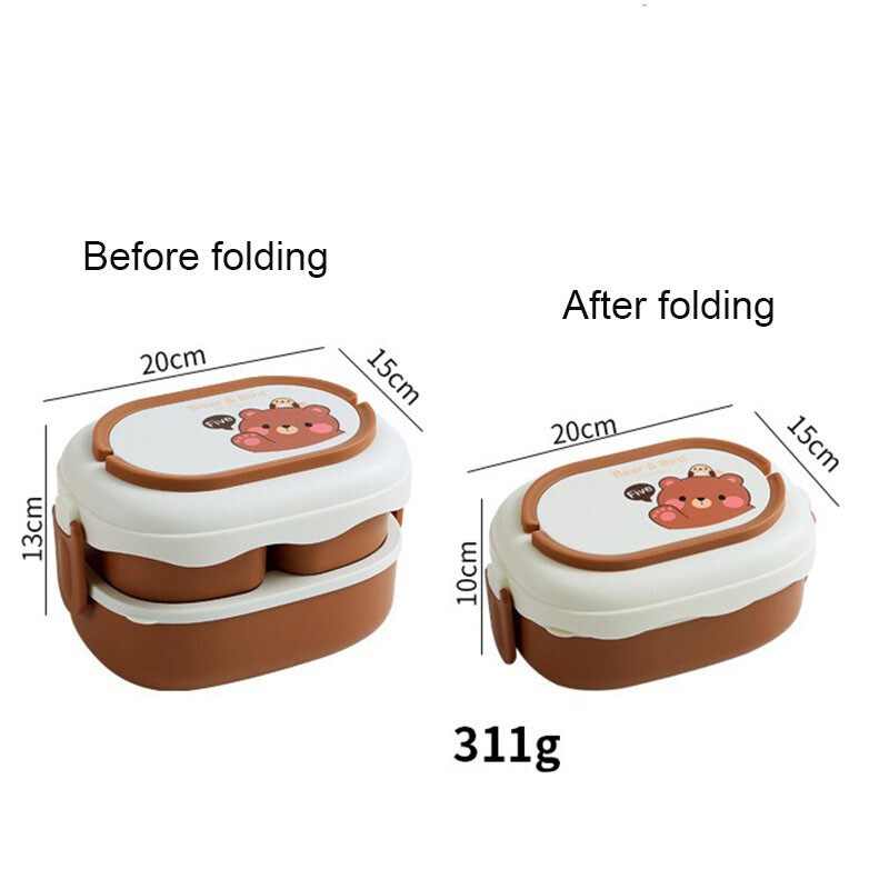 Kahekihiline värviline puuviljalõunakarp, suur mahutavus, kaasaskantav Bento-karp lastele, teismelistele, koolisöökla töötajad, 1 tk