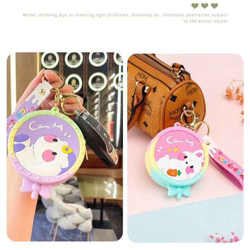 Uus silikoonist silikoonist mündikott Cartoon isikupärastatud kõrvakott, mini võtmehoidja