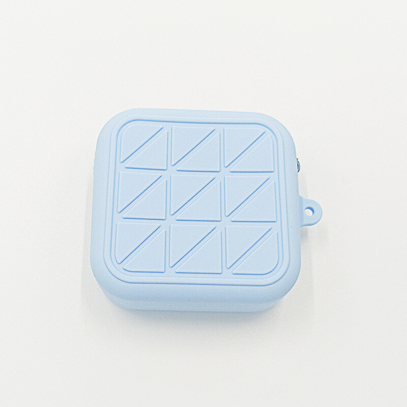 Kommivärvi silikoonist ruudukujuline mündikott kõrvaklappide hoiukott Naiste kaasaskantav huulepulk kosmeetikakott Üliõpilaste lihtne väike esemekott