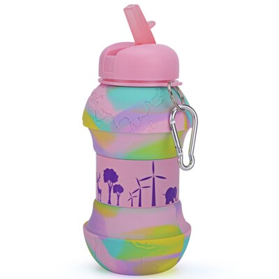 550Ml Kids Water Bottle Collapsible Girls Water Bottles With Straw For School Leakproof Drinks Bottle For Children