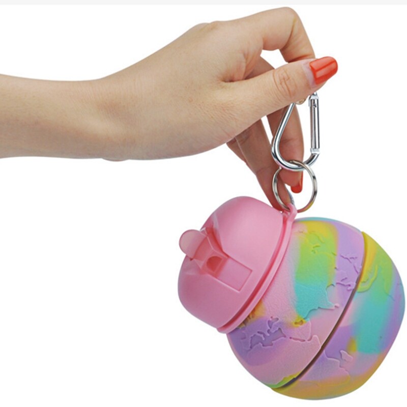 550 ml-es gyerek kulacs összecsukható lány vizes palackok szívószállal iskolai szivárgásmentes italos palack gyerekeknek