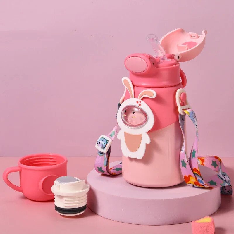 Karp termospudel lastele termoveepudel, toidukvaliteediga roostevabast terasest pott kõhukõrretops rihmaga veepudeliga