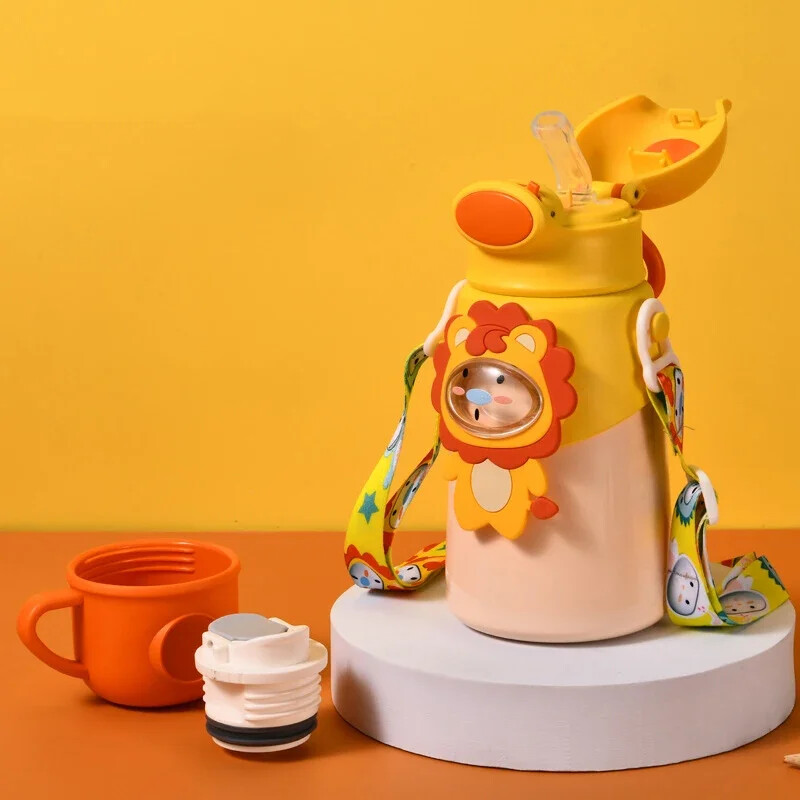 Karp termospudel lastele termoveepudel, toidukvaliteediga roostevabast terasest pott kõhukõrretops rihmaga veepudeliga