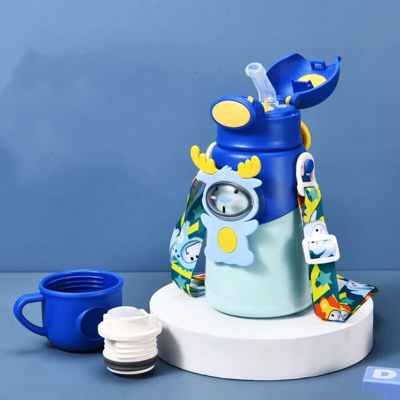 Karp termospudel lastele termoveepudel, toidukvaliteediga roostevabast terasest pott kõhukõrretops rihmaga veepudeliga