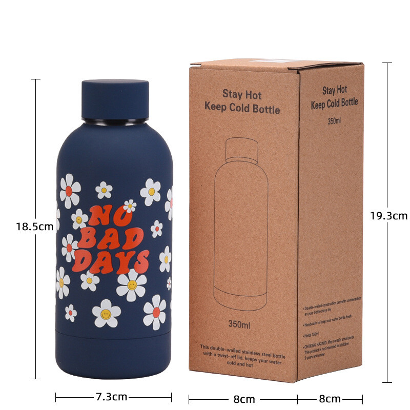 Cană termos cu gură mică de 350 ml, model creativ, vid, dublu din oțel inoxidabil, rezistentă la scurgeri, conservare a căldurii, cană pentru copii, sticlă