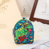 Model de dinozaur Forma ghiozdan Pu Poșetă Chei Suport card Portofel mic Genți pentru bani Căști Ruj Carcasă Accesoriu pentru geantă