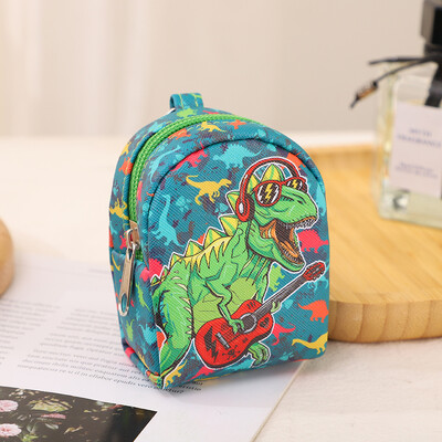 Model de dinozaur Forma ghiozdan Pu Poșetă Chei Suport card Portofel mic Genți pentru bani Căști Ruj Carcasă Accesoriu pentru geantă