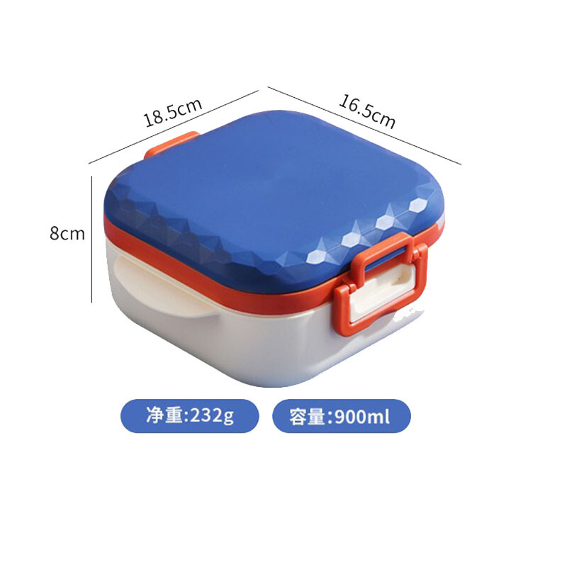 Kaasaskantav plastikust lõunakarp lastele, Bento kast, toidukonteiner, sööginõud, söögiriistad ja kott, 3 kambrit, lapsed ja õpilane