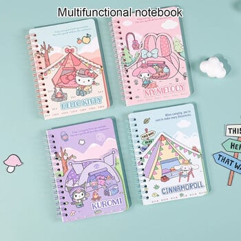 Sanrio A6 Coil Book Kuromi Mymelody Cinnamoroll Hellokitty Learning Stationery Notebook Уникален Kawaii дизайн на корицата за ученици