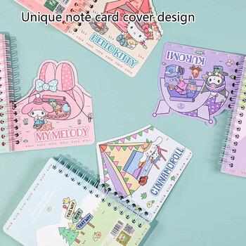 Sanrio A6 Coil Book Kuromi Mymelody Cinnamoroll Hellokitty Learning Stationery Notebook Уникален Kawaii дизайн на корицата за ученици