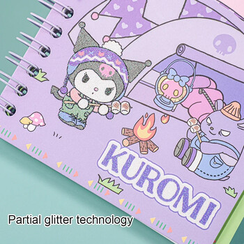 Sanrio A6 Coil Book Kuromi Mymelody Cinnamoroll Hellokitty Learning Stationery Notebook Уникален Kawaii дизайн на корицата за ученици