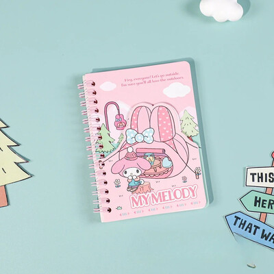 Sanrio A6 Coil Book Kuromi Mymelody Cinnamoroll Hellokitty Learning Stationery Notebook Μοναδικό σχέδιο εξωφύλλου Kawaii για φοιτητές