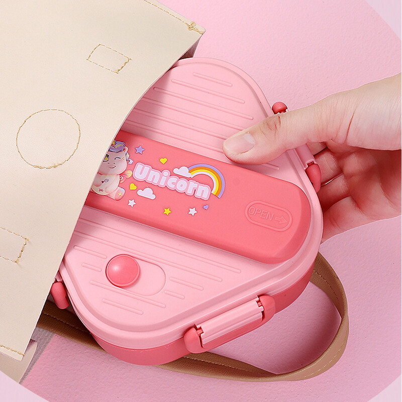 Dinosaurus Bento lõunasöök lastele Tüdrukutele Multifilm Õpilased Kawaii 3 Grid Võileib Suupiste Konteinerid Matkapikniku Bento Box