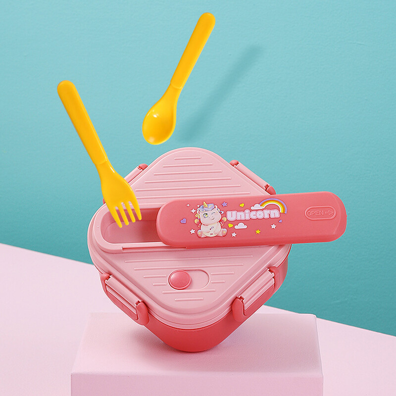 Dinosaurus Bento lõunasöök lastele Tüdrukutele Multifilm Õpilased Kawaii 3 Grid Võileib Suupiste Konteinerid Matkapikniku Bento Box