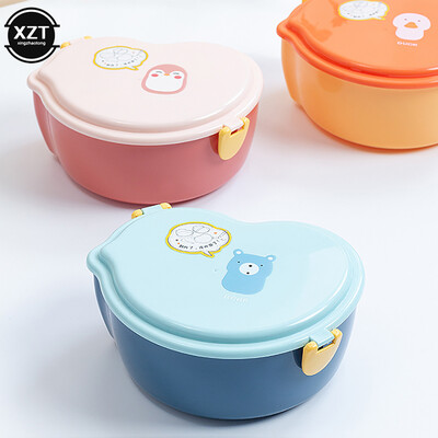 Cartoon Double-layer Lunch Box for Kids Microwaved To Heat Student Portable Lunch Box Fruit Box Office Worker Light Lunch Box