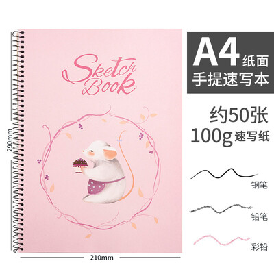 A4-formaadis kaasaskantav visandivihik Käsitsi maalitud värviline pliimaal Akvarellraamat Multifilmi kaas Laste Graffiti Kunstpaber 100 Lehte