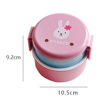 540ml Animal Lunch Box Ιαπωνικό διπλής στρώσης Στρογγυλό Mini Bento Box Παιδικό κουτί φρούτων Κουτί μικροκυμάτων Παιδικό κουτί μεσημεριανού γεύματος