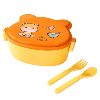 Prikladna kutija za bento za van, dječja simpatična dvoslojna kutija za ručak iz crtića, kutija za čuvanje voća, potrepštine za kampiranje