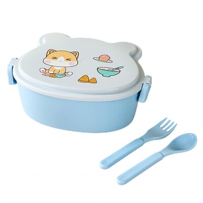 Prikladna kutija za bento za van, dječja simpatična dvoslojna kutija za ručak iz crtića, kutija za čuvanje voća, potrepštine za kampiranje