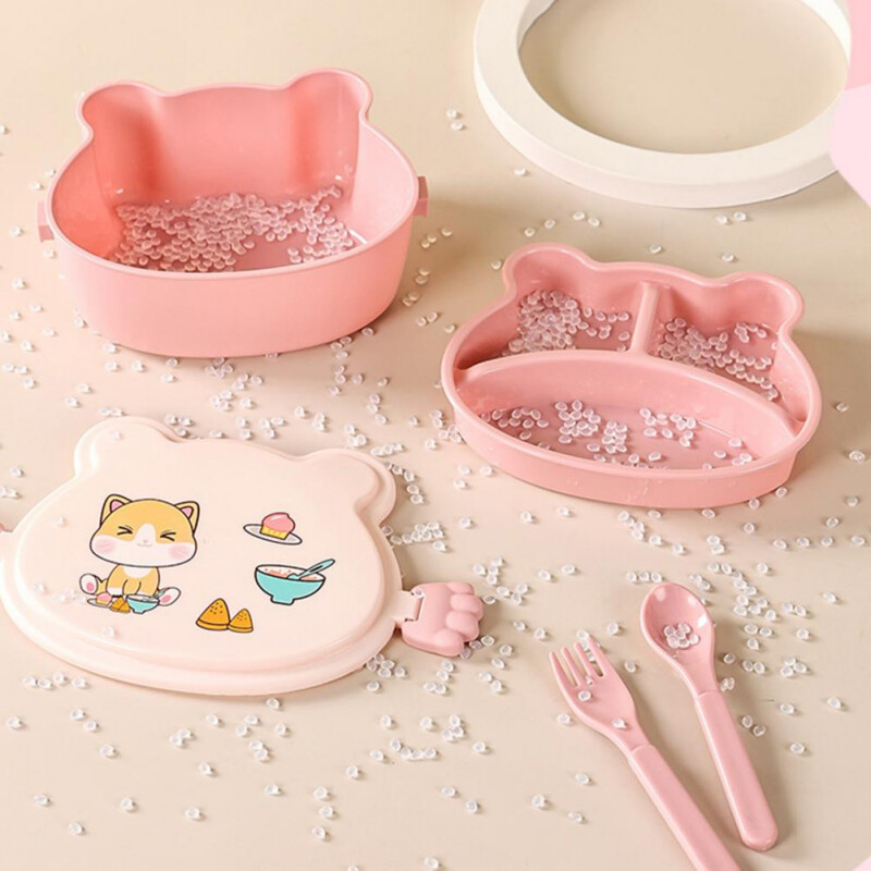 Prikladna kutija za bento za van, dječja simpatična dvoslojna kutija za ručak iz crtića, kutija za čuvanje voća, potrepštine za kampiranje