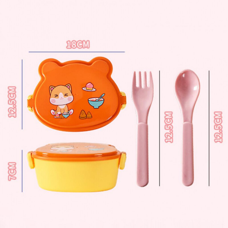 Prikladna kutija za bento za van, dječja simpatična dvoslojna kutija za ručak iz crtića, kutija za čuvanje voća, potrepštine za kampiranje