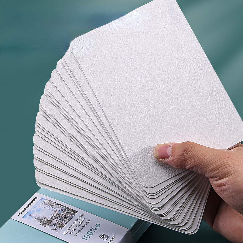 100% puuvillane akvarellpaber, postkaart, kunstniku palgaastmega reisijoonistused, kaasaskantavad A6 peened jooned / keskmise paksusega / jämedad jooned