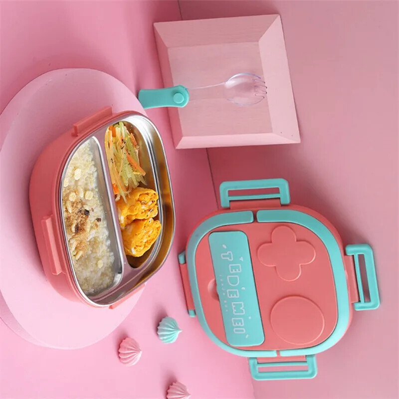 550 ml laste suupistekonteiner õues, roostevabast terasest kaas, Bento koos lahtriga reisilekkekindel lõunakarbikool