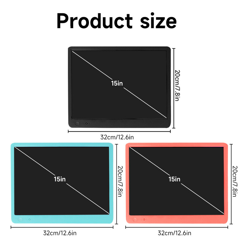 15-tolline värviline LCD-joonistustahvel lastele mõeldud kirjutustahvel Montessori õppemänguasjadele digitaalne joonistustahvel, laste võlutahvel