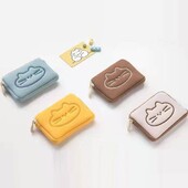 BOMO armsad Korea stiilis rahakotid naistele Kawaii Cat Lühike Versioon Kaart Rahakott Sweet Girl Multifilmikotid naistele Trend 2024