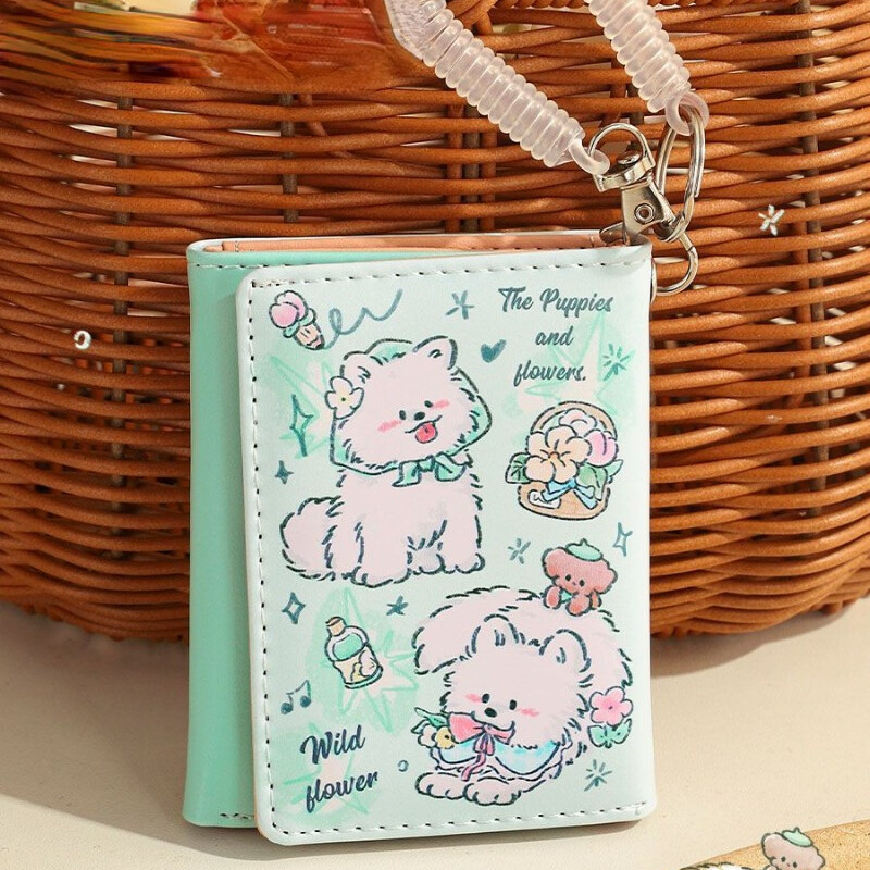 BOMO slatki novčanici za žene Cartoon Dog Pretty Torbice Dizajnerske modne slatke Pu kožne kratke torbice za novčiće Kawaii novčanik za kartice