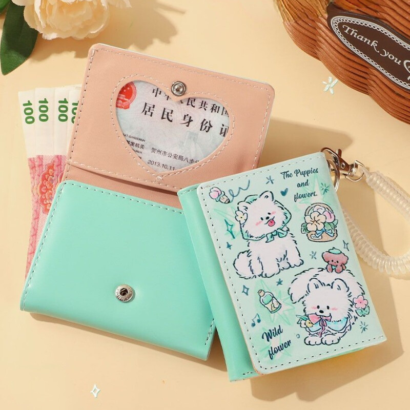 BOMO slatki novčanici za žene Cartoon Dog Pretty Torbice Dizajnerske modne slatke Pu kožne kratke torbice za novčiće Kawaii novčanik za kartice