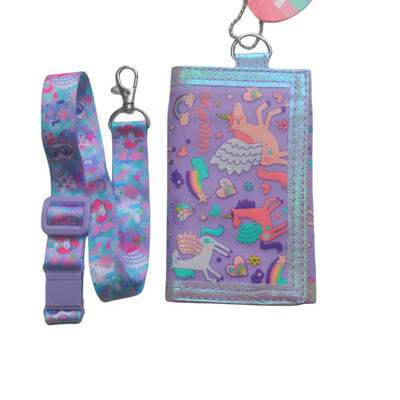 PRSLUK Novčanik za 4-18 godina, novčanik za tinejdžere, džepna kartica s patentnim zatvaračem, novčanik （jednorog boje breskve）