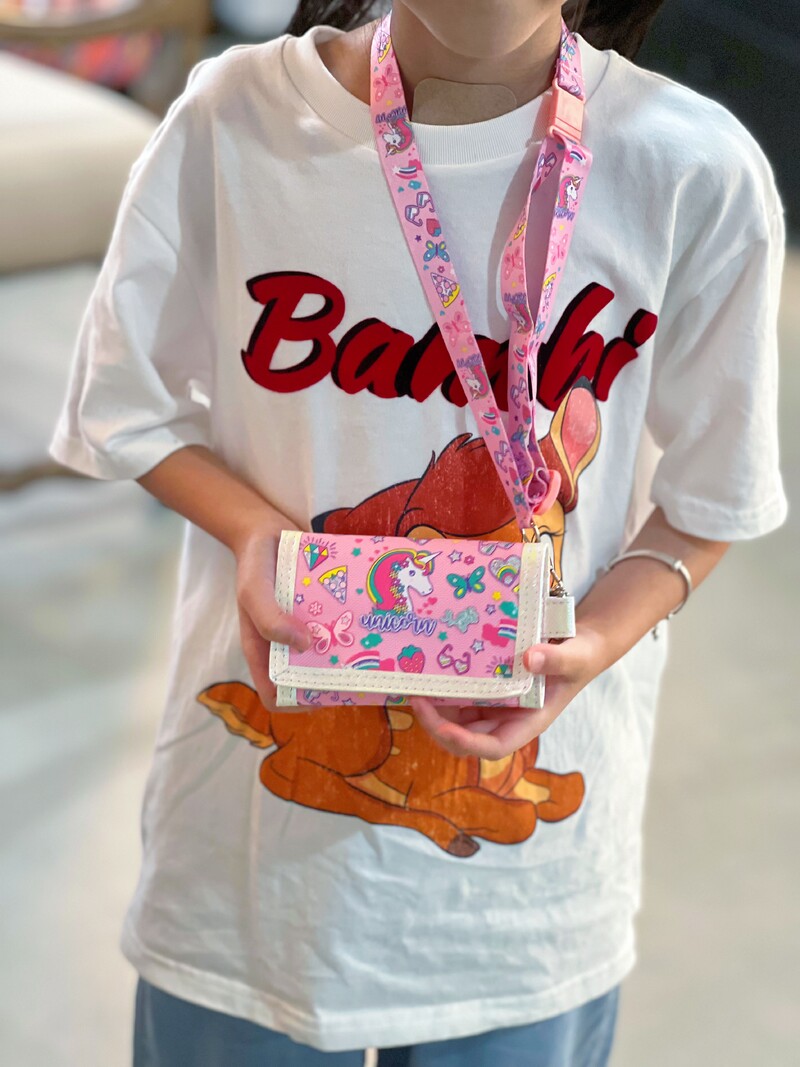 PRSLUK Novčanik za 4-18 godina, novčanik za tinejdžere, džepna kartica s patentnim zatvaračem, novčanik （jednorog boje breskve）