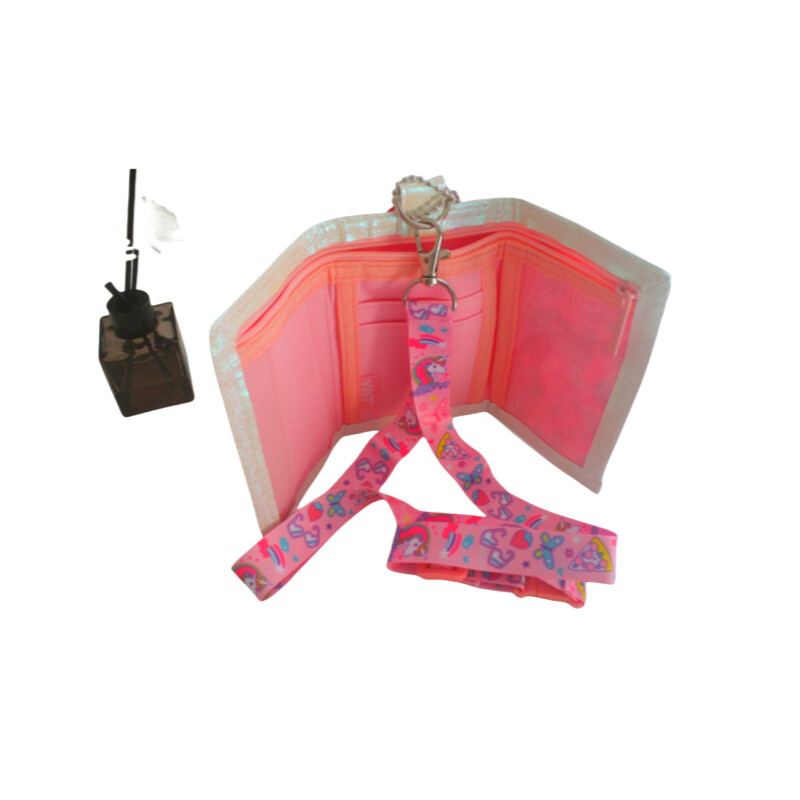 PRSLUK Novčanik za 4-18 godina, novčanik za tinejdžere, džepna kartica s patentnim zatvaračem, novčanik （jednorog boje breskve）