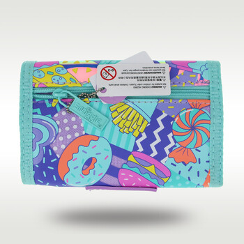 Australia Smiggle Оригинален детски портфейл Girls Dazzling Ice Cream Cake Card Bag Tri Layers Clutch Bag 5 Inches