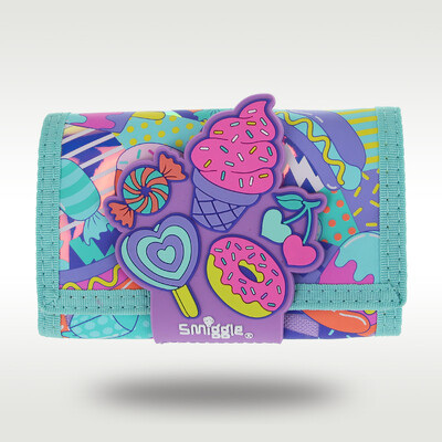 Australia Smiggle Portofel original pentru copii Fete Dazzling Ice Cream Tort Card Geantă Pochette cu trei straturi 5 inch