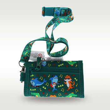 Australia Smiggle Оригинален детски портфейл Boy Green Tiger Messenger Bag Смяна на карта Чанта за съхранение 5 инча