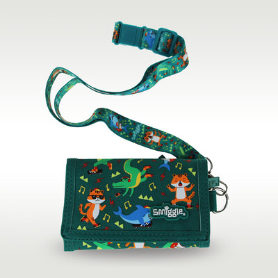 Australia Smiggle Portofel original pentru copii Boy Green Tiger Messenger Geanta Schimba card Geanta de depozitare 5 inch