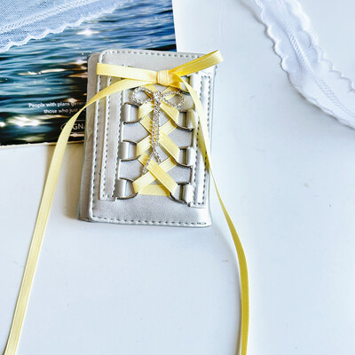 Portofel Y2k în stil coreean pentru femei, fete, curea din PU, cu fixare în trei ori, poșetă cu monede, dulce, multifuncțional, scurtă, cu suport pentru carduri.