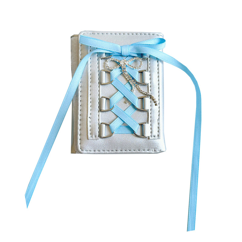 Portofel Y2k în stil coreean pentru femei, fete, curea din PU, cu fixare în trei ori, poșetă cu monede, dulce, multifuncțional, scurtă, cu suport pentru carduri.