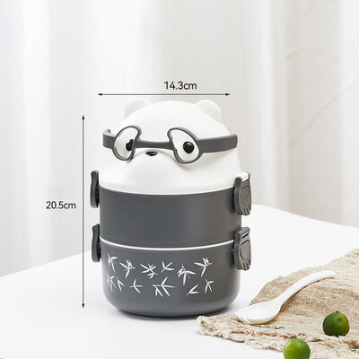 Χαριτωμένο κουτί μεσημεριανού γεύματος για παιδιά με πιρούνι Φορητό στεγανό κουτί Bento που ψήνεται σε μικροκύματα για να ζεσταίνει φοιτητικό υπαίθριο κάμπινγκ για πικνίκ