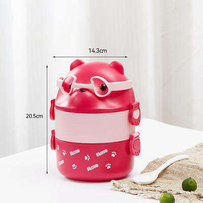 Χαριτωμένο κουτί μεσημεριανού γεύματος για παιδιά με πιρούνι Φορητό στεγανό κουτί Bento που ψήνεται σε μικροκύματα για να ζεσταίνει φοιτητικό υπαίθριο κάμπινγκ για πικνίκ