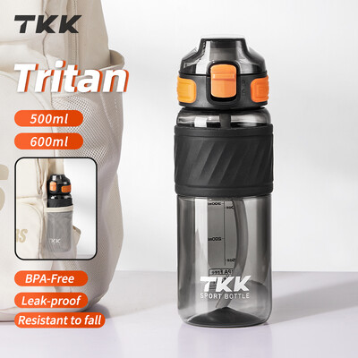 TKK 500/600ml Спортна бутилка за вода Тритан, без BPA, Преносима, устойчива на течове Пластмасова бутилка за деца, ученик, Чайник за фитнес на открито