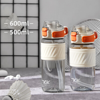 TKK 500/600ml Sticlă de apă sportivă Tritan fără BPA, portabilă, rezistentă la scurgeri, pentru elevi, pentru copii, ceainic de fitness în aer liber