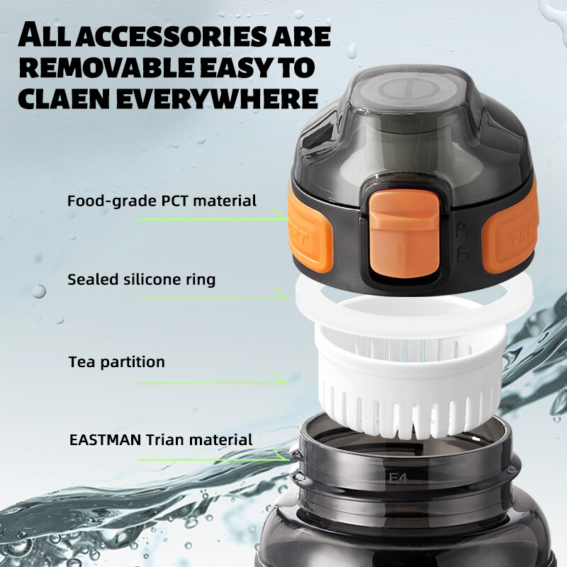 TKK 500/600ml Sticlă de apă sportivă Tritan fără BPA, portabilă, rezistentă la scurgeri, pentru elevi, pentru copii, ceainic de fitness în aer liber