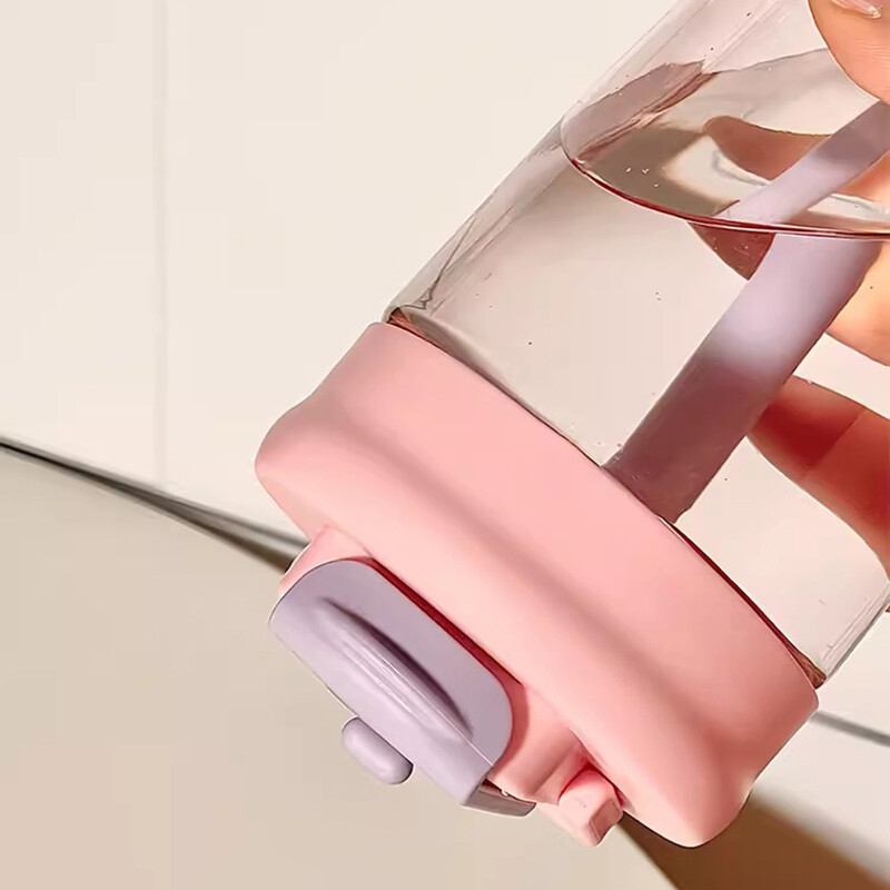 Sticla de apă drăguță de 550/700 ml, pahar sport pentru fete, copii, plastic estetic, gheață fierbinte, cafea, ceai, suc, sticlă de băut