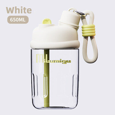 Sticlă de apă cu paie pentru copii, portabilă, reutilizabilă, anti-cădere, fără BPA, Smoothie cu gheață, cafea cu frânghie, ceașcă de băut, cadou pentru copii