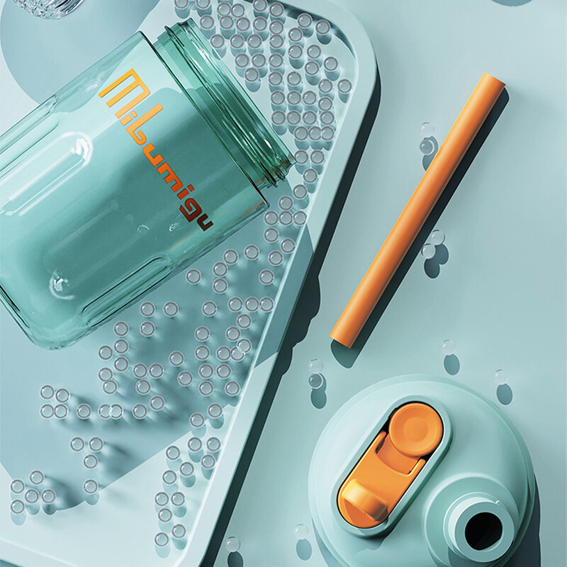 Sticlă de apă cu paie pentru copii, portabilă, reutilizabilă, anti-cădere, fără BPA, Smoothie cu gheață, cafea cu frânghie, ceașcă de băut, cadou pentru copii