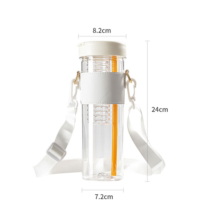 800 ml-es, nagy űrtartalmú, egyszerű műanyag vizes palack szalmával, hordozható buborékos tea infúziós szűrővel, diáklé ivóvíz csésze