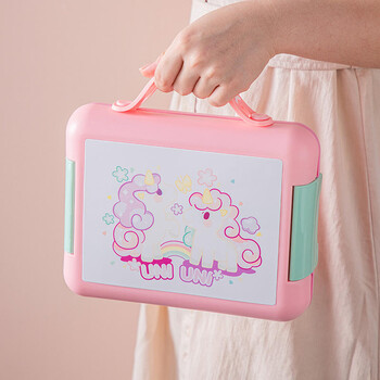 Little Dinosaur Unicorn Lunch Box Ανθεκτική Δισφαινόλη Ένα Δωρεάν Δείπνο έξω Παιδικό κουτί πάγκου για ενήλικες και παιδικό κουτί μεσημεριανού γεύματος